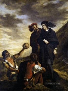  Graveyard Painting - Hamlet and Horatio in the Graveyard Romantic Eugene Delacroix
